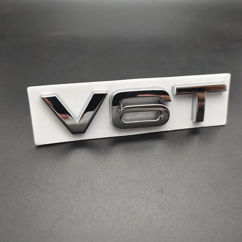 2 Автомобильный Стайлинг 3D металлический V6T V8T V6 V8 T крыло сбоку средства ухода за кожей эмблема хвостовая часть ствола значок на крыло Стикеры для Audi A4 A3 A5 A6 A1 Q3 Q5 Q7 - Название цвета: 2