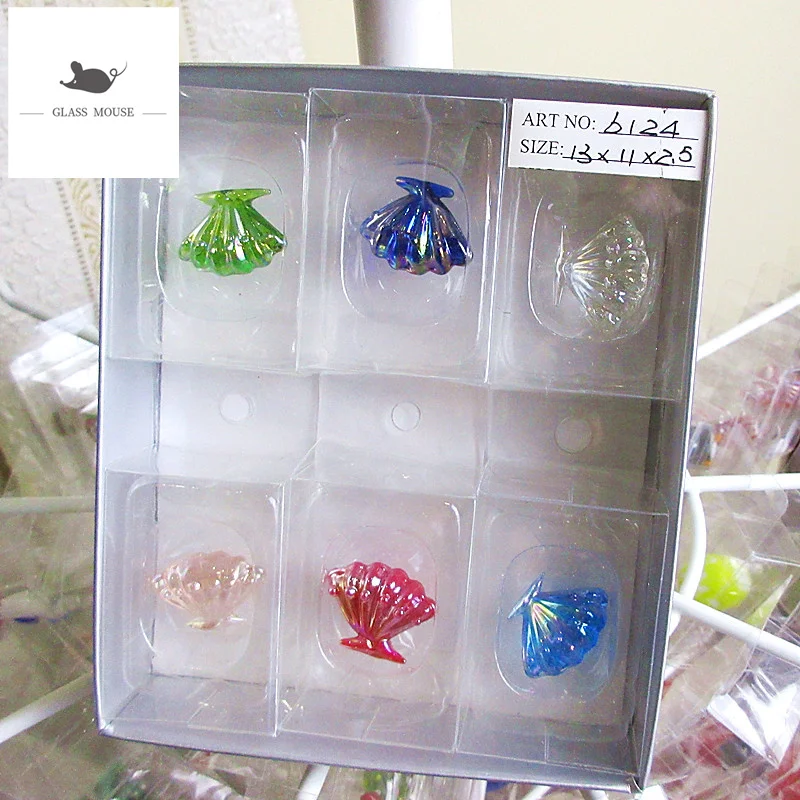 

custom made Decorative Figurine Mini glass shell ornament Aquarium Fish tank decoration accessories handmade glass conch statues
