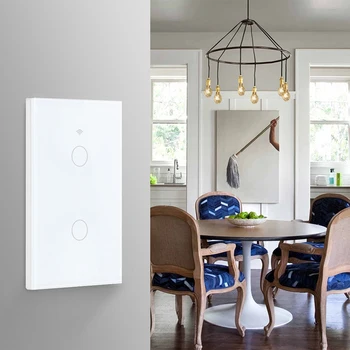 

Smart Light Switch WIFI Wall Press Panel App Timing Socket Alexa Google Home