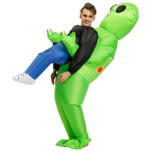 Nowy Purim straszny zielony obcy kostium Cosplay maskotka nadmuchiwany kostium potwór kostium Party Halloween kostiumy dla dzieci dorosłych