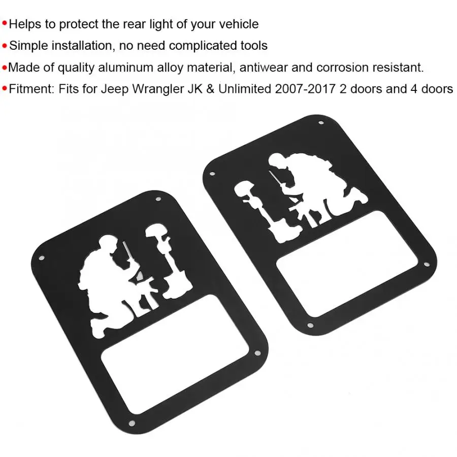 1 пара задний фонарь Крышка лампы Защита черный подходит для Jeep Wrangler JK 2007- 2 двери и 4 двери