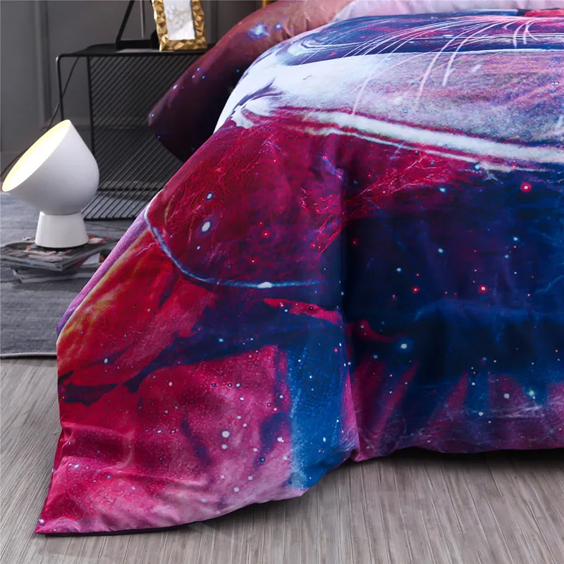 Fanaijia 3d Galaxy спальное место для кошки наборы животных пододеяльник набор с наволочкой queen Размер кровать Постельное белье домашний текстиль