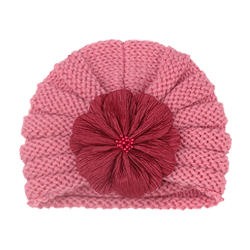 baby accessories box Fashion Folded Flower Infant Striped Hats Comfortable Soft Knitting Wool Caps Clothing Decoration Baby Accessories Birthday Gift newborn socks for babies