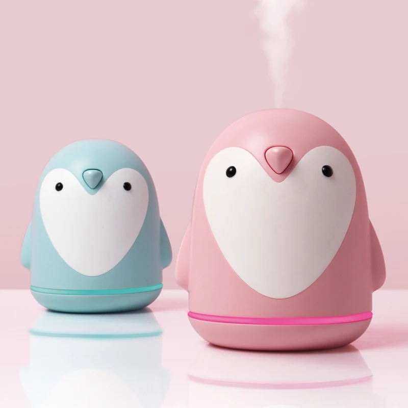 

Ultrasonic Air Humidifier USB Aroma Diffuser Penguin 3 in 1 Colorful Night Light Electric Essential Car Air Purifier Mist Maker