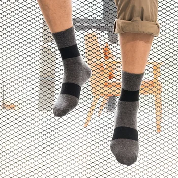 

Men's Cotton Socks Fashion Style Black Business Men Socks Soft Breathable Soft Winter for Male Socks 1 Pair