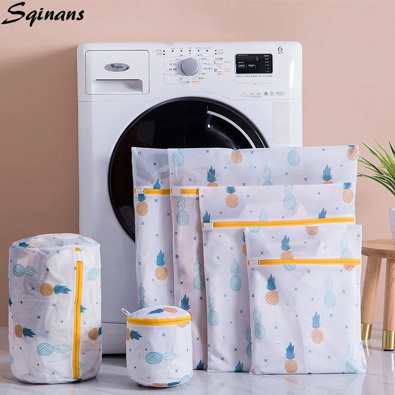 

Pineapple Printing Bra Underwear Wash Bag Zippered Bra Washing Bag Mesh Laundry Bags For Washing Machines Travel Laundry Bag