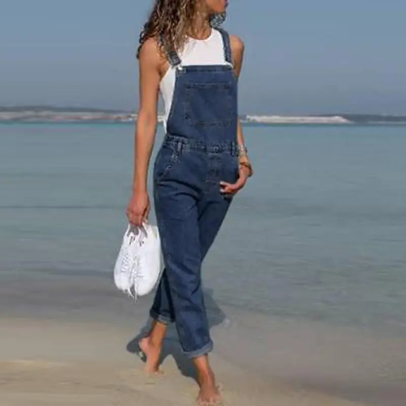 

Women's Denim Jumpsuit Women Romper Ladies Jeans Pants Woman Loose Overall Long Denim Trousers Female Jumpsuits Dungarees Jeans