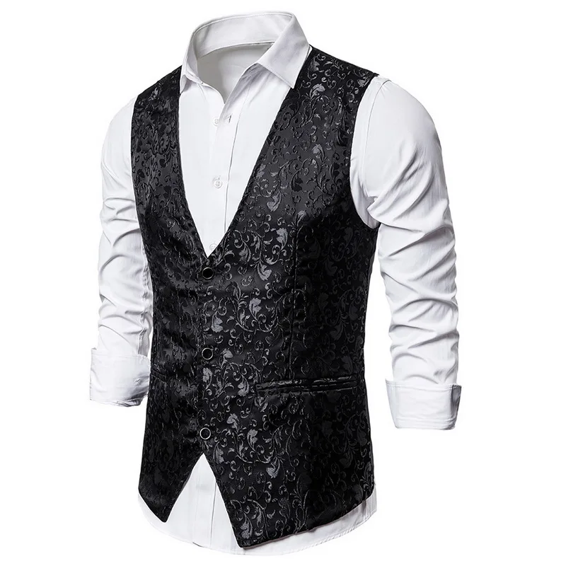 Осень, мужской жилет с принтом в стиле стимпанк, мужской брендовый жилет для ночного клуба, выпускного бала, мужской жилет, жилет для свадьбы, формальное платье, мужские жилеты