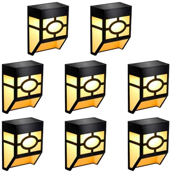 

8 Pack Solar Fence Lights,Outdoor Waterproof Solar LED Wall Lights for Deck, Fence,Landscape, Yard, Garden,Warm Light