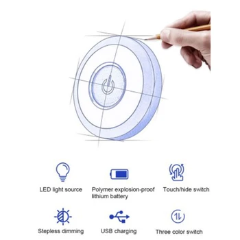 

Set Reading Light Car Auto Trunk Roof Ceiling Lamp USB Double-Sided Tape
