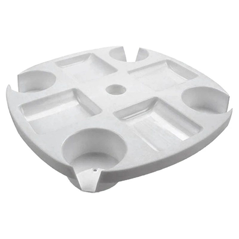 

Hot Sale 17 Inch Round Plastic Holders Snack Cups Beach Umbrella Table with Cup for Garden Swimming Pool