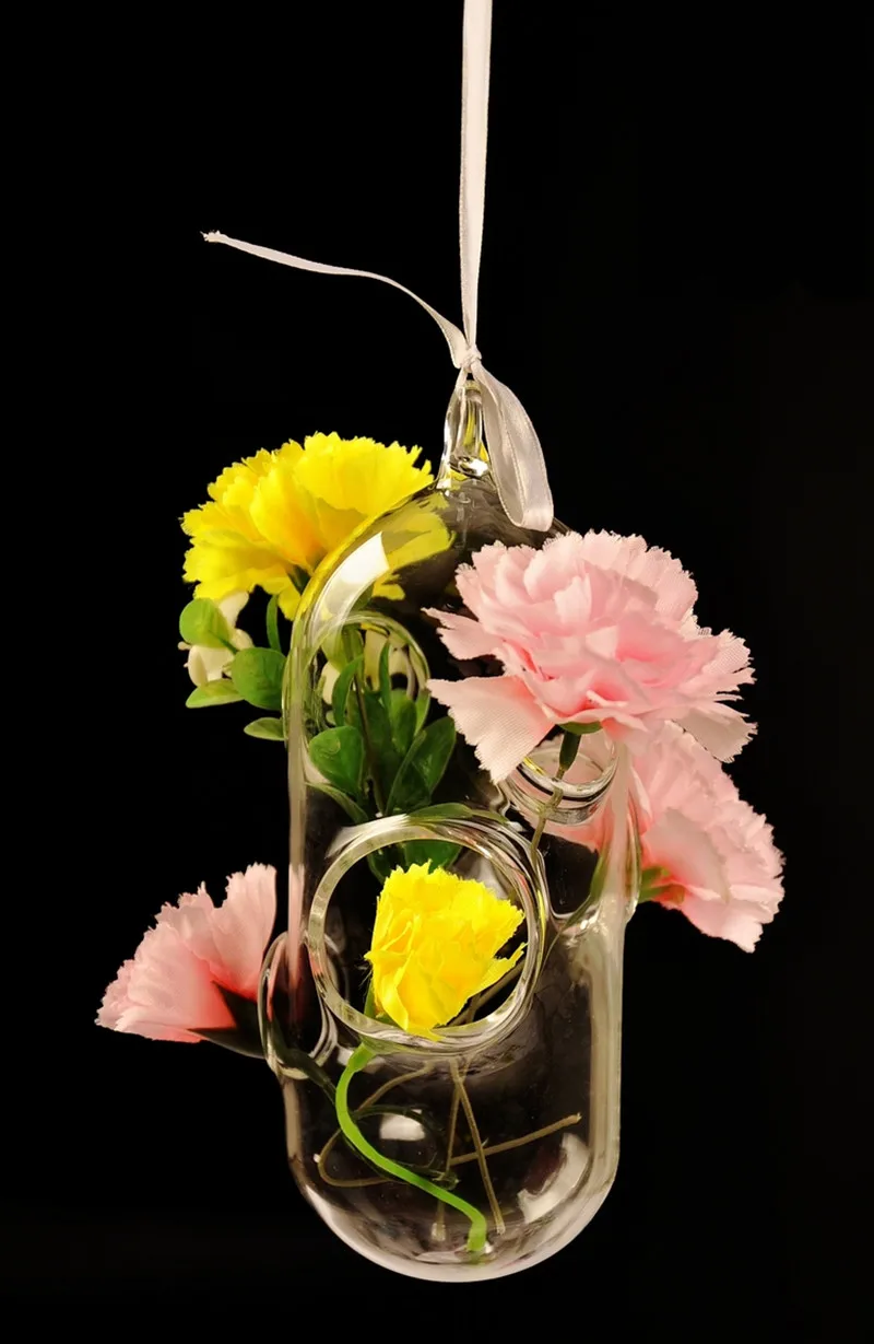 Креативная подвесная стеклянная ваза для террариума в форме цилиндра, украшение для дома, свадебные декоративные реквизиты из стекла