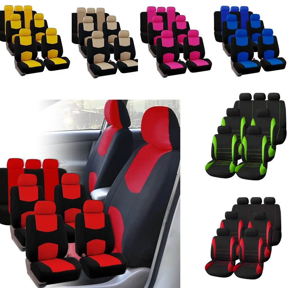 Три ряда 7 Seaters набор Плоских тканевых чехлов для автомобильных сидений многоцветные Защитные чехлы для автомобильных сидений подходят для большинства автомобилей авто внедорожник фургон грузовик фургон
