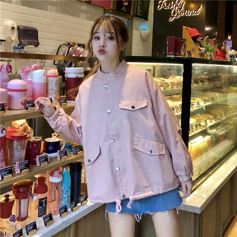 

Photo Shoot Korean-style Spring Solid Color Workwear Coat Casual Jacket Short Coat
