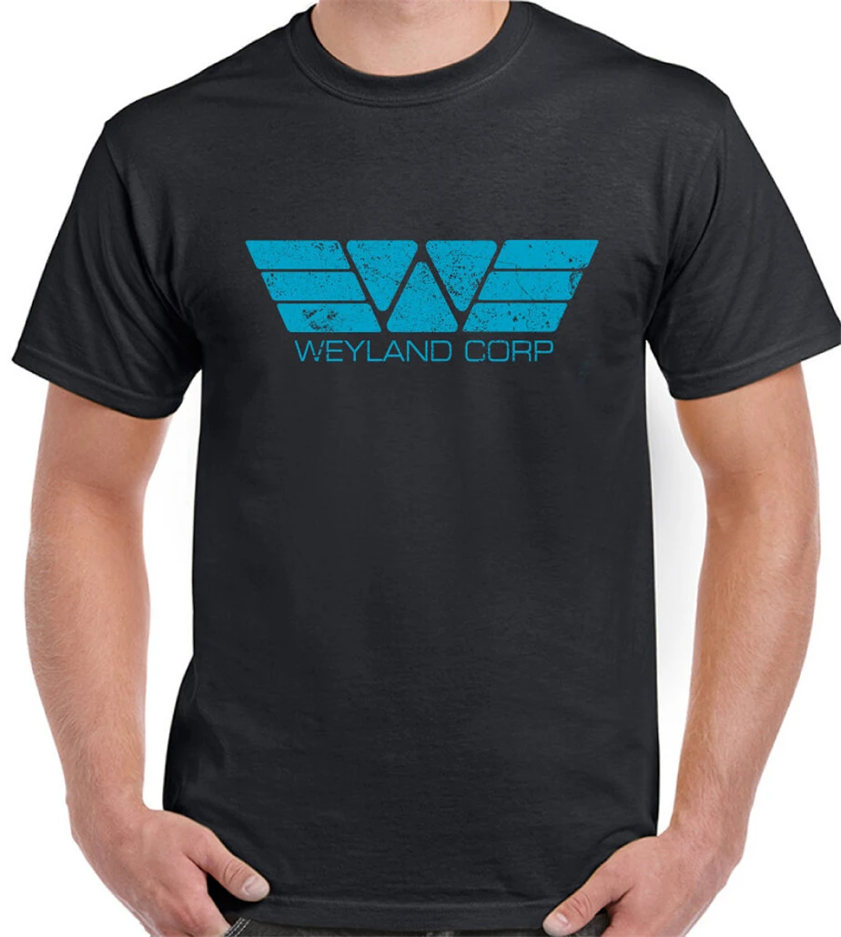 Weyland Corp Distressed Look - Mens T-Shirt Retro Alien Predator Prometheus Film Humorous Tee Shirt |