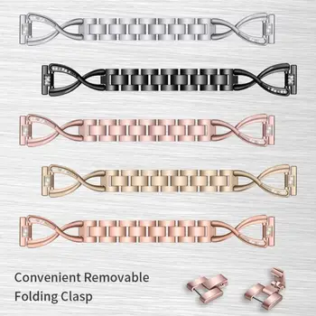 

Stainless Steel Bands For Fitbit Versa For Women, Replacement Band Bracelet With Rhinestones Diamond X-Link Watch Band