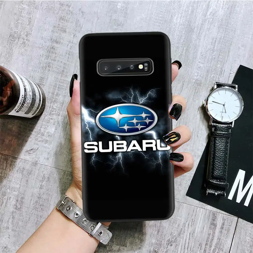 Автомобильный Логотип Subaru черная крышка чехол для телефона для samsung Galaxy A50S A10S A20S A10 A20E A30 A40 A50 A70 M40 M30S A80 корпус под плетенную сумку