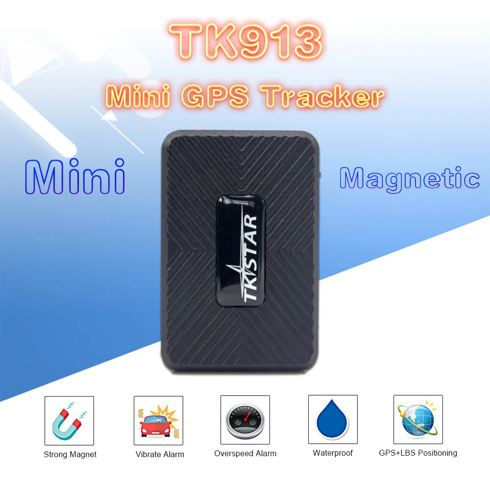 TKSTAR gps трекер TK913 для автомобиля 1500 мАч Мини Портативный в реальном времени