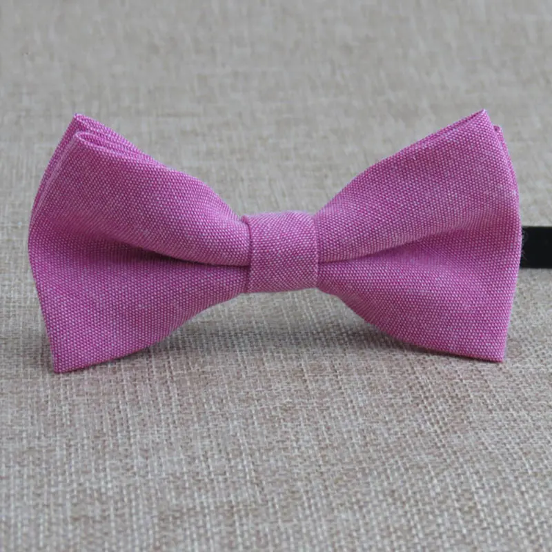 Модный хлопковый классический школьный однотонный цветной галстук-бабочка для мальчиков и девочек, галстук-бабочка, галстук-бабочка, Рождественская вечеринка - Цвет: dark pink
