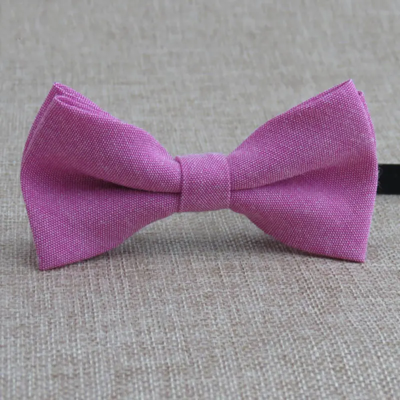 dark pink Модный хлопковый классический школьный однотонный цветной галстук-бабочка для мальчиков и девочек, галстук-бабочка, галстук-бабочка, Рождественская вечеринка - Цвет: dark pink