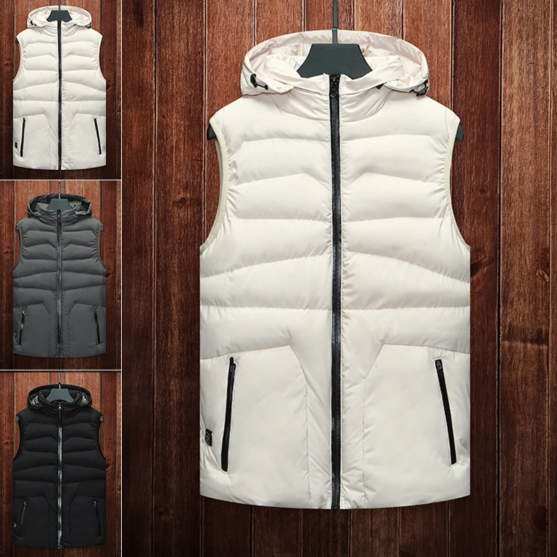

Men Women USB Heating Vest Electric Heated Waistcoat Jacket Winter Warmer Coat For Outdoor Camping Fishing Hooded