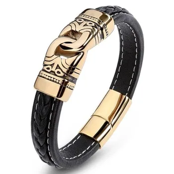 

Viking Celtic Rune Bracelet Nordic Hammer Bracelet Leather Wrapped Bracelet Jewelry stainless steel jewelry