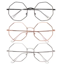 Модные металлические многоугольные очки для близорукости, унисекс, ультра светильник, очки для чтения из смолы, винтажные очки для зрения, Уход За Зрением-1,00~-4,0 диоптрий