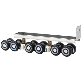 

1 Pair/Set Cold Rolled Steel Sliding Wooden Door Closet Hardware Kit Door Wheels Roller 12 Wheels Hangers Roller