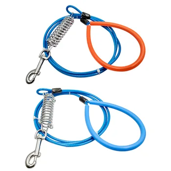 

Pet Products on Delivery Proof Punch Spring Hand Holding Rope Wire Rope Leash with Spring Buffer Dog Leash