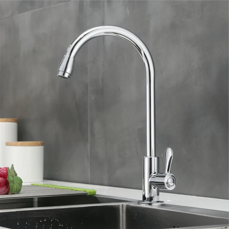 

Kitchen Faucet 304 stainless steel Chrome Single Handle Single Hole Kitchen Faucet Single Cold Sink Tap