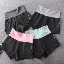 Женские короткие обтягивающие спортивные шорты для йоги с высокой талией, облегающие повседневные спортивные шорты для бега, эластичные шорты для бега с высокой талией