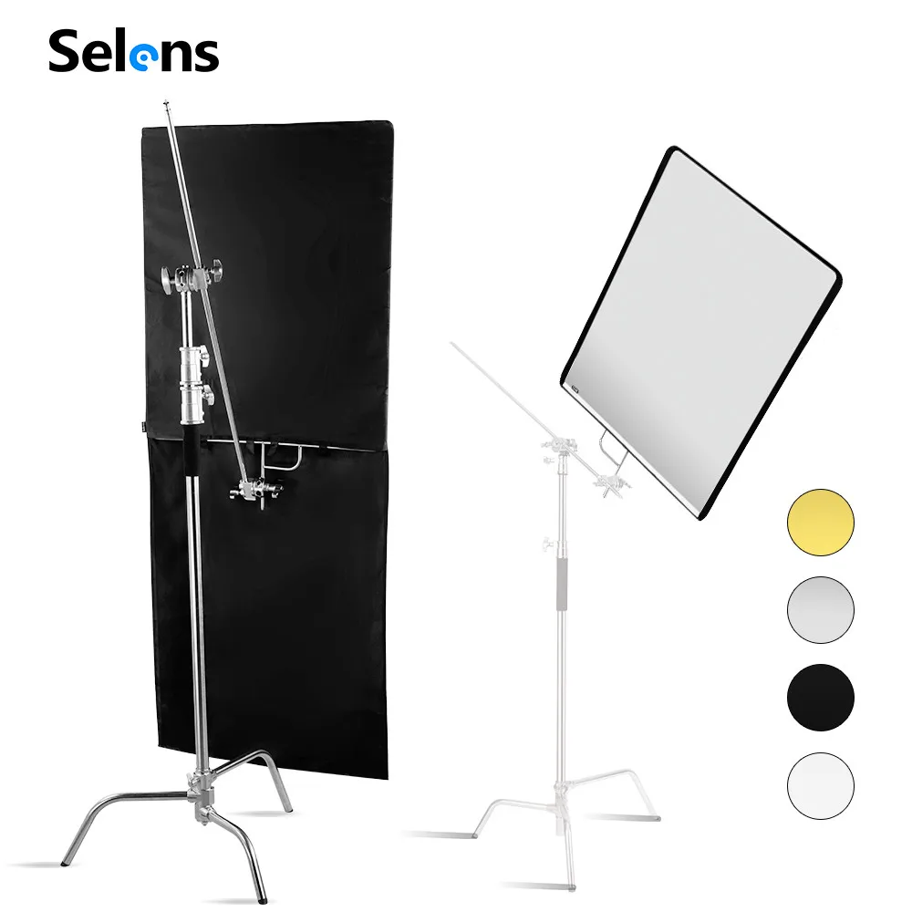 Selens Pro-painel Bandeira Inoxidável para Video Studio Kit Pano Preto Cores