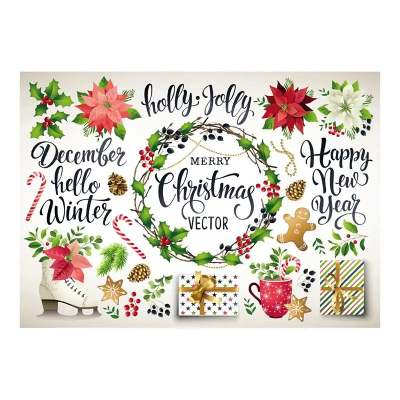 Рождественский фон ткань Снежный Санта-Клаус домашний декор для фотостудии винил для фотографий ткань Новогоднее украшение - Цвет: 30