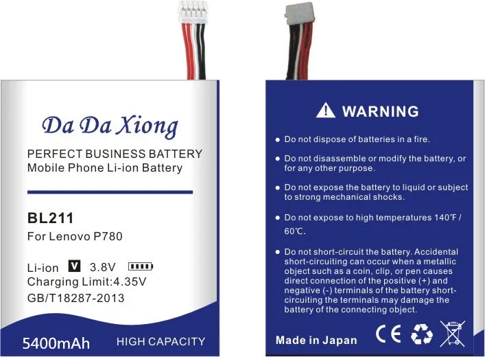 Da Xiong 5400mAh BL 211 BL211 батарея для lenovo P780 батарея
