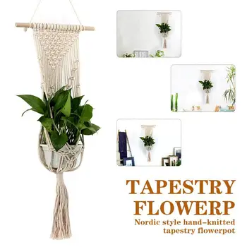 

Plant Fiber Balcony Flower Pot Holder Creative Beautiful Plant Hanger Plant Hanging Rope Craft Flowerpot Economic Planter Home