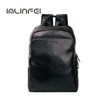 

IMLINFEI Genuine Leather Bag for Men Backpacks Large Capacity Business Casual Computer Backpacks