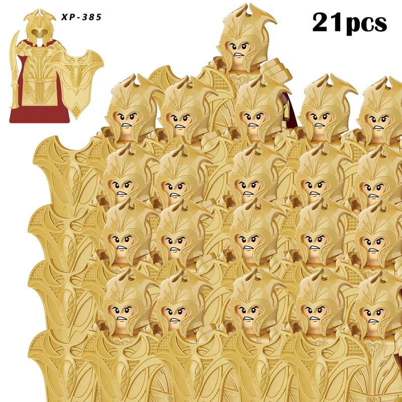 Medieval Fantasy Dwarf Warrior Leader Building Blocks Set