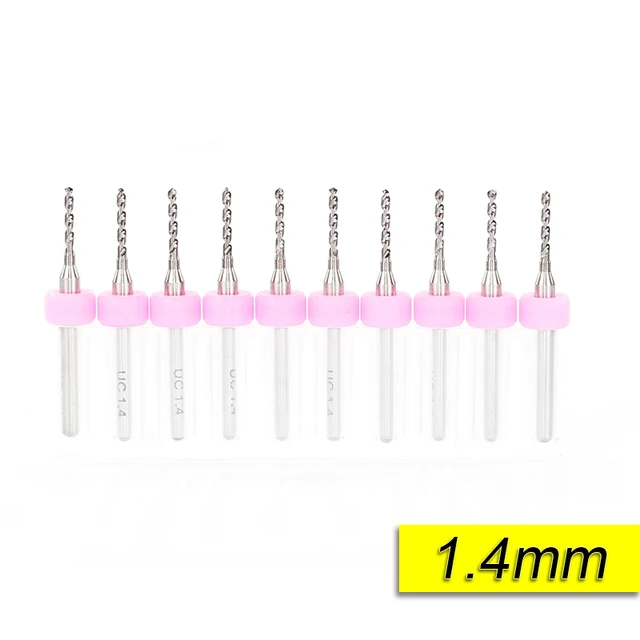 Free Shipping 10pcs 0.6mm-1.5mm Import Carbide PCB Drill Bits Print Circuit Board Mini CNC Drilling Bit Set 1.4mm