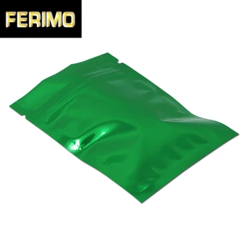 

200Pcs Smooth Green Resealable Mylar Foil Ziplock Packaging Bag Food Storage Aluminum Foil Zip Lock Packing Bag Retail Pack Bag