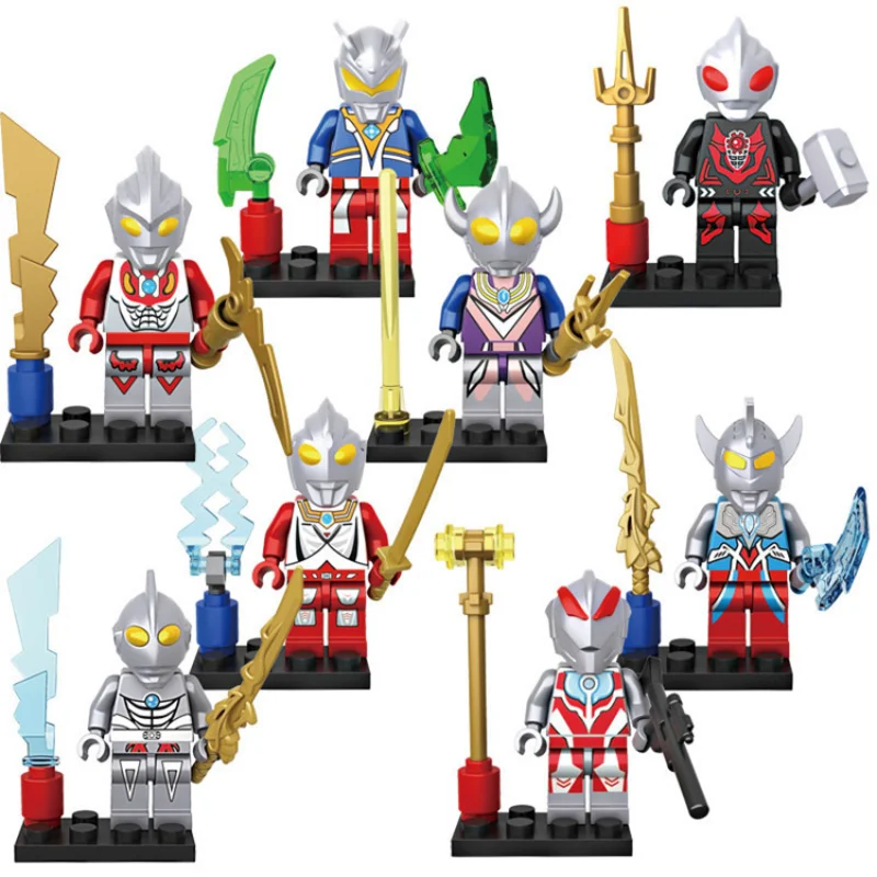 

8 Style 6cm Assemble Ultraman Zero Belial Geed Action Figures Building Blocks Small Size Furnishing Articles Children's Doll Toy