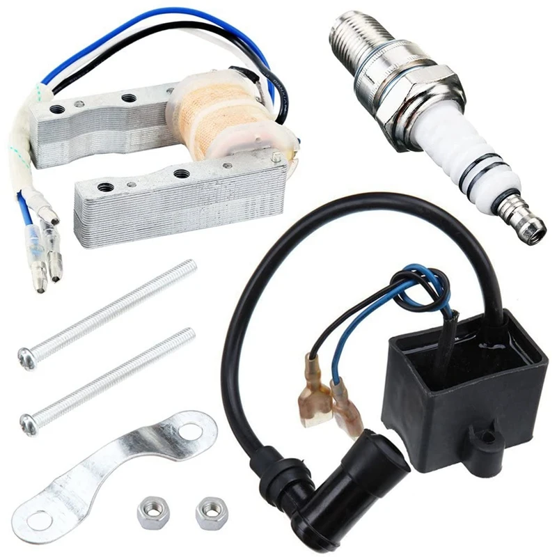 Magneto Stator Spark Plug Ignition Coil CDI Kit 49cc 60cc 66cc 80cc Engine Bike - Foto 8