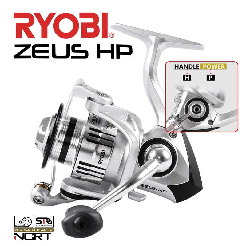 

RYOBI ZEUS HP Spinning Fishing Reels 2000/3000/4000/6000/8000 6+1BB Max Drag 10kg 5.1:1/5.0:1 Saltewater Fishing Reel Waterproof