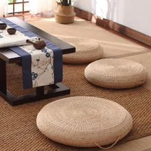 Японский стиль футон соломенная Подушка на земле утолщенная круглая подушка для сидения дома портативная Сидящая подушка коврик для медитации