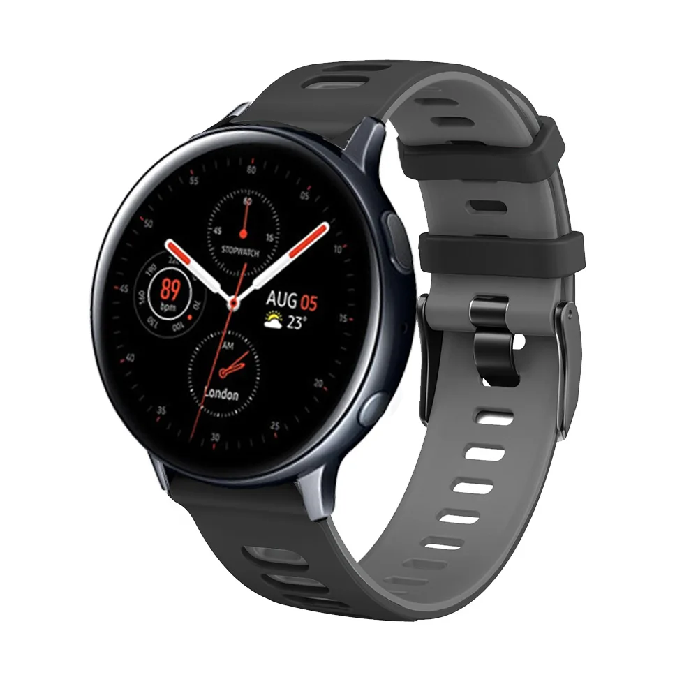 Ремешок для часов Active2 20 мм для samsung galaxy Watch Active 2 40 мм 44 мм gear s2 спортивный сменный Браслет силиконовые Ремешки для наручных часов