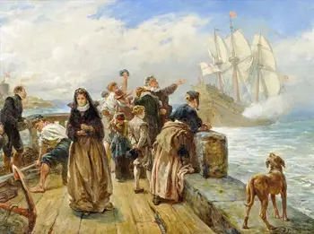 

Hand Painted Art Paintings by College Teachers - Leaving Port boat Robert Alexander Hillingford - Oil Painting on Canvas
