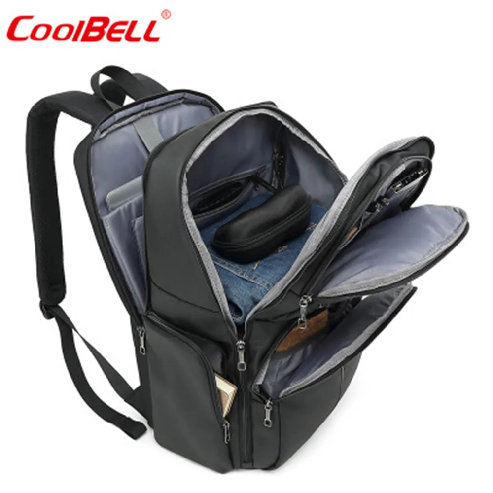 Рюкзак COOLBELL 17. Дюймовый USB рюкзак для ноутбука большая Вместительная деловая сумка Ночная линия Светоотражающая Студенческая сумка для отдыха дорожная сумка