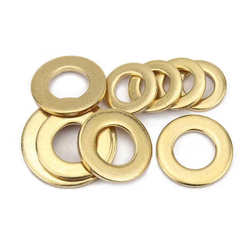 M2 M2.5 M3 M4 M5 M6 M8 M10 M12 M14 M16 None-standard Solid Brass Copper Flat Washer DIY Plain Gaskets 2/5/10/20/25/30/50/100pcs