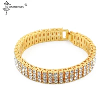 Хип хоп 12 мм 3 ряда Bling Iced Out кубического циркония мужской браслет из камня цепи браслеты для мужчин женщин браслет улица Pulsera ювелирные изделия
