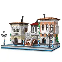 Idea Street View mała wenecja sklep z kapeluszem Moc Moduler klocki klocki zabawki modele prezenty Emporium tanie i dobre opinie 4-6y 7-12y 12 + y 18 + CN (pochodzenie) Unisex Mały klocek do budowania (kompatybilny z Lego) Certyfikat Building Blocks Bricks Toys For Children