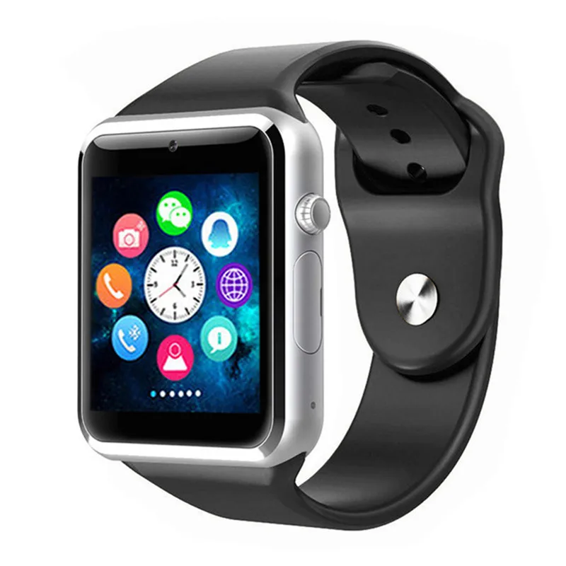A1 наручные часы Bluetooth Смарт часы Спорт Шагомер с sim-камерой Smartwatch для телефона Android PK T15 GT08 DZ09 Q18 Y1 V8 - Цвет: silver